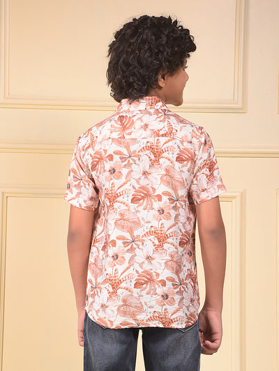 Brown Floral Print Shirt