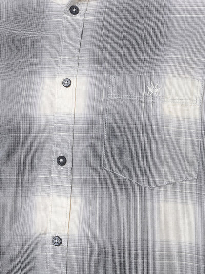 Grey Checked 100% Cotton Shirt