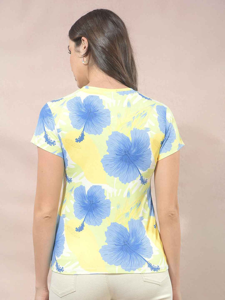 Multi-Color Floral Print T-Shirt