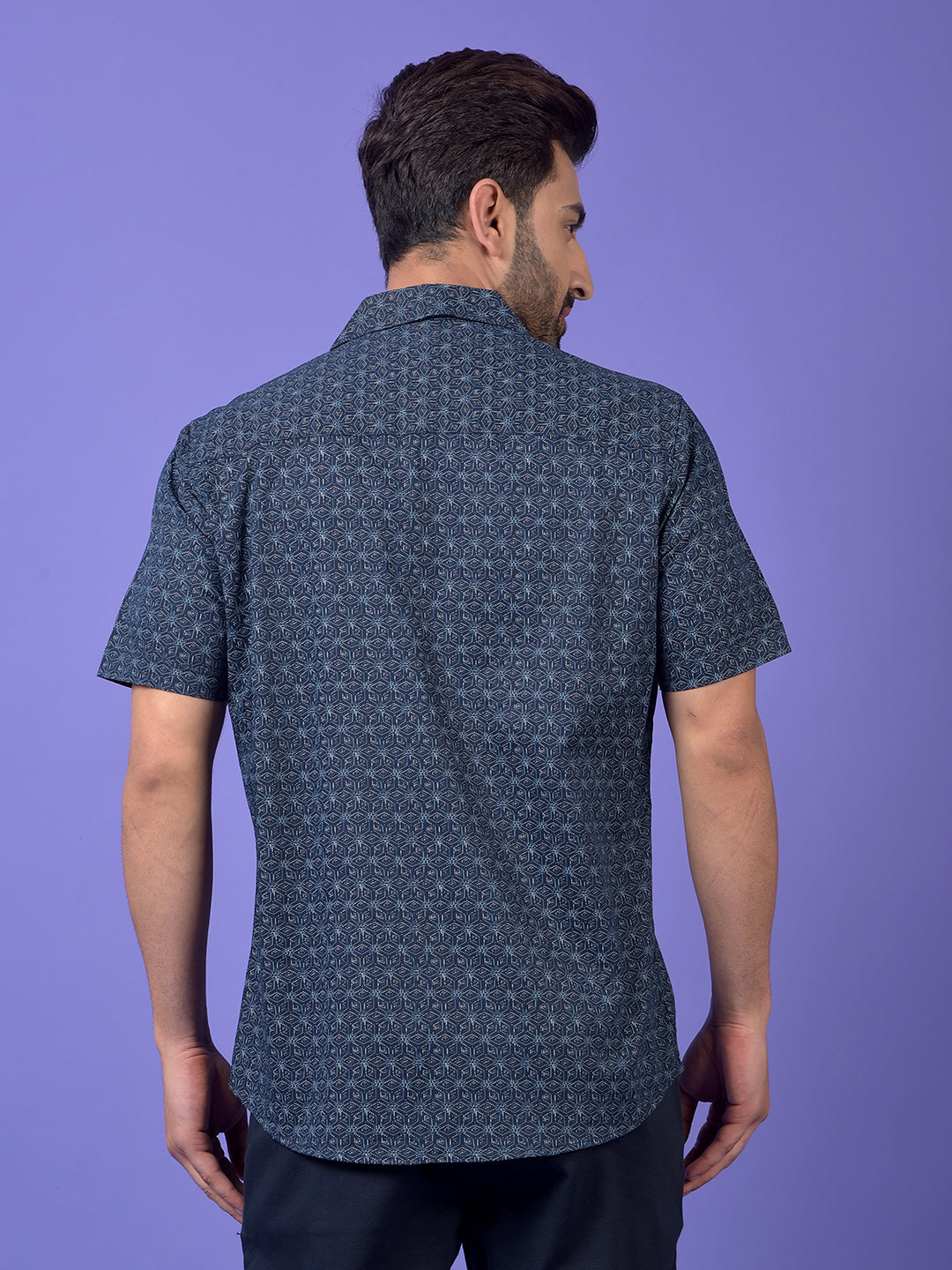 Navy Blue Printed Shirt