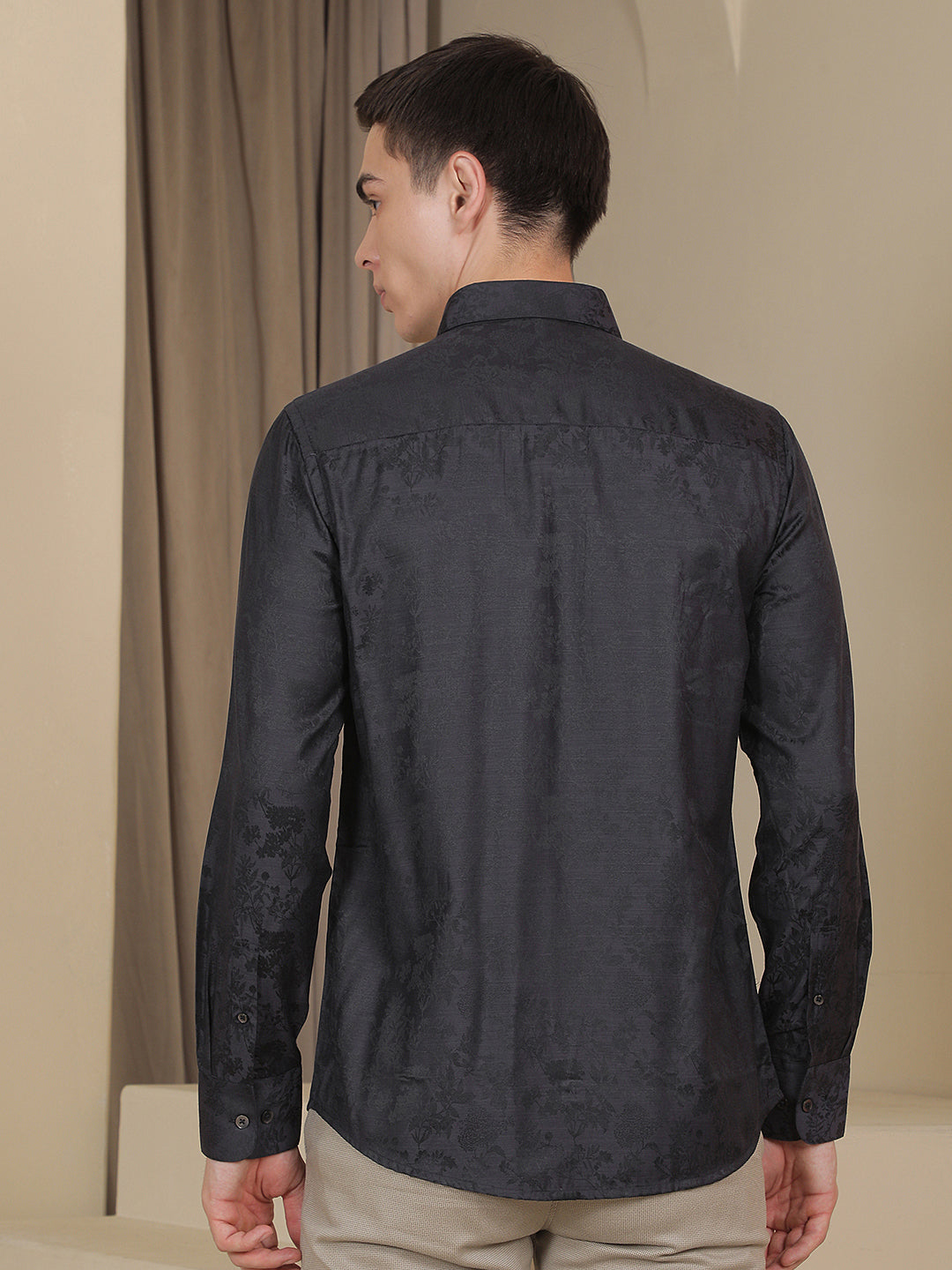 Black Floral Print Shirt