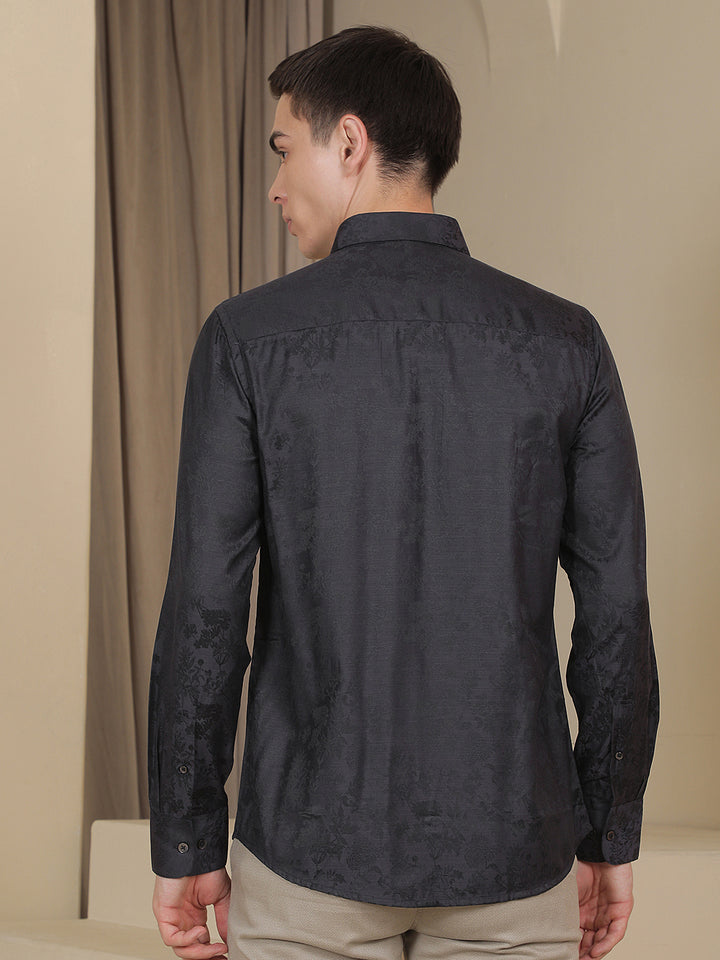 Black Floral Print Shirt