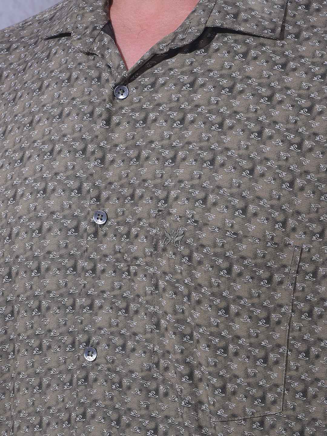Olive Printed Shirt