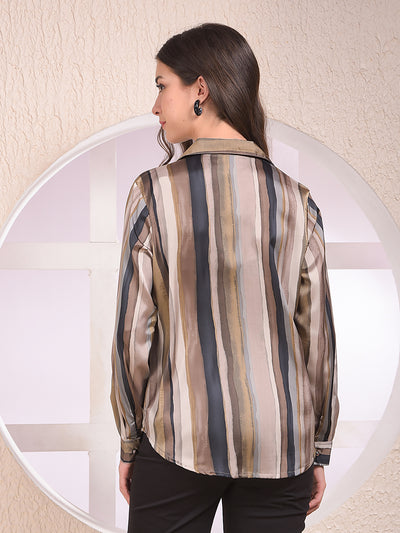 Brown Printed Shirt