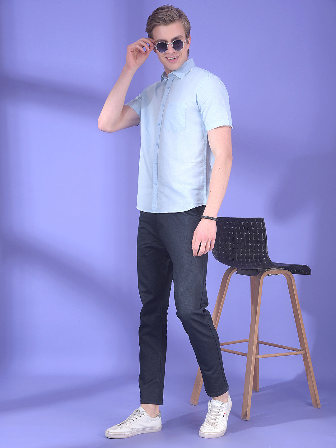 Celeste Blend Blue Linen Shirt