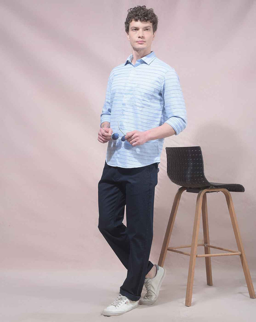 Navy Blue Straight Trousers