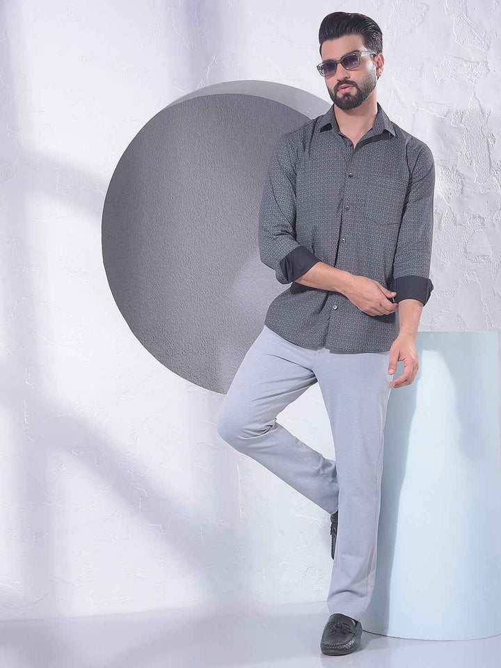 Black Floral Print Shirt