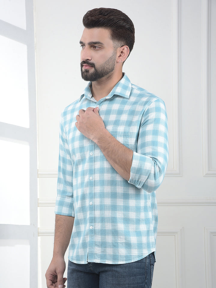 Green Checked 100% Cotton Shirt