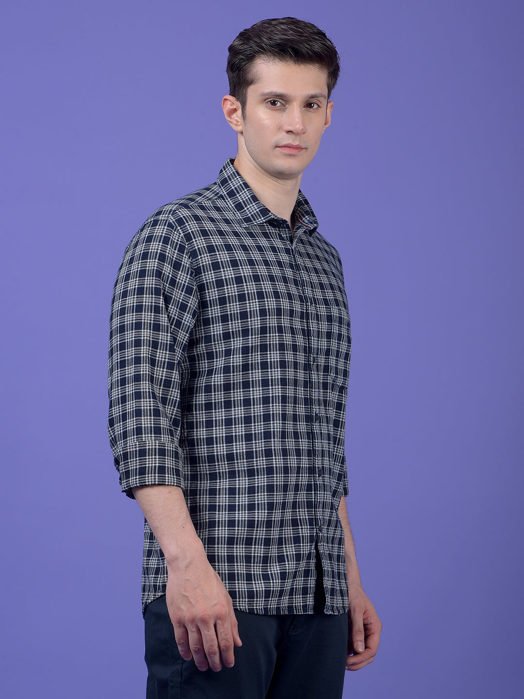 Black Checked 100% Cotton Shirt