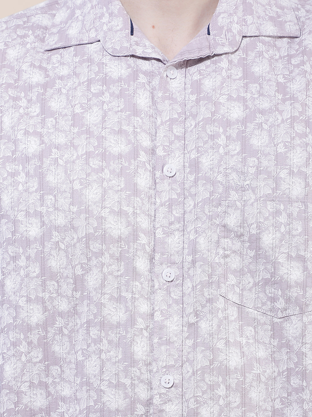 Purple Floral Print Shirt