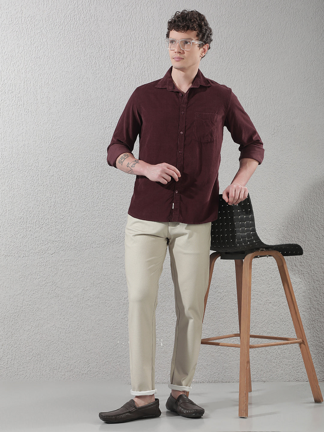 Classic Rich Wine Corduroy Shirt