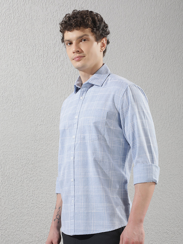 Sky Blue Checked Shirt