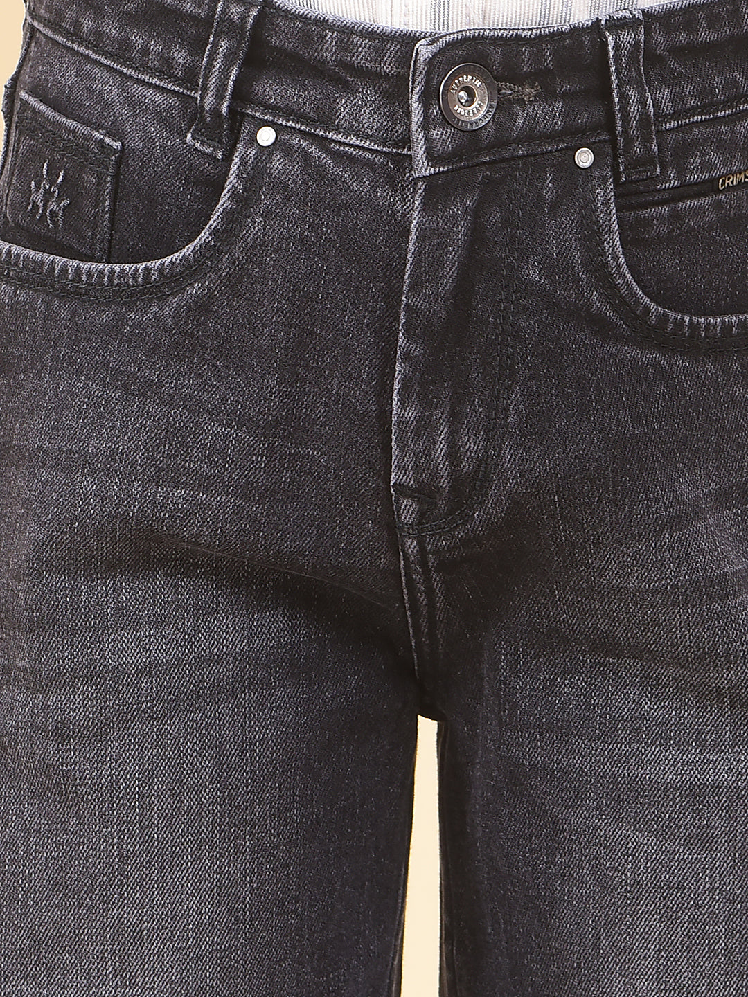 Black Dark Wash Baggy Jeans