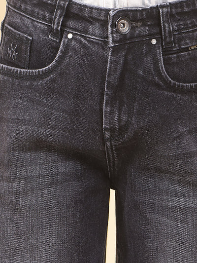 Black Dark Wash Baggy Jeans