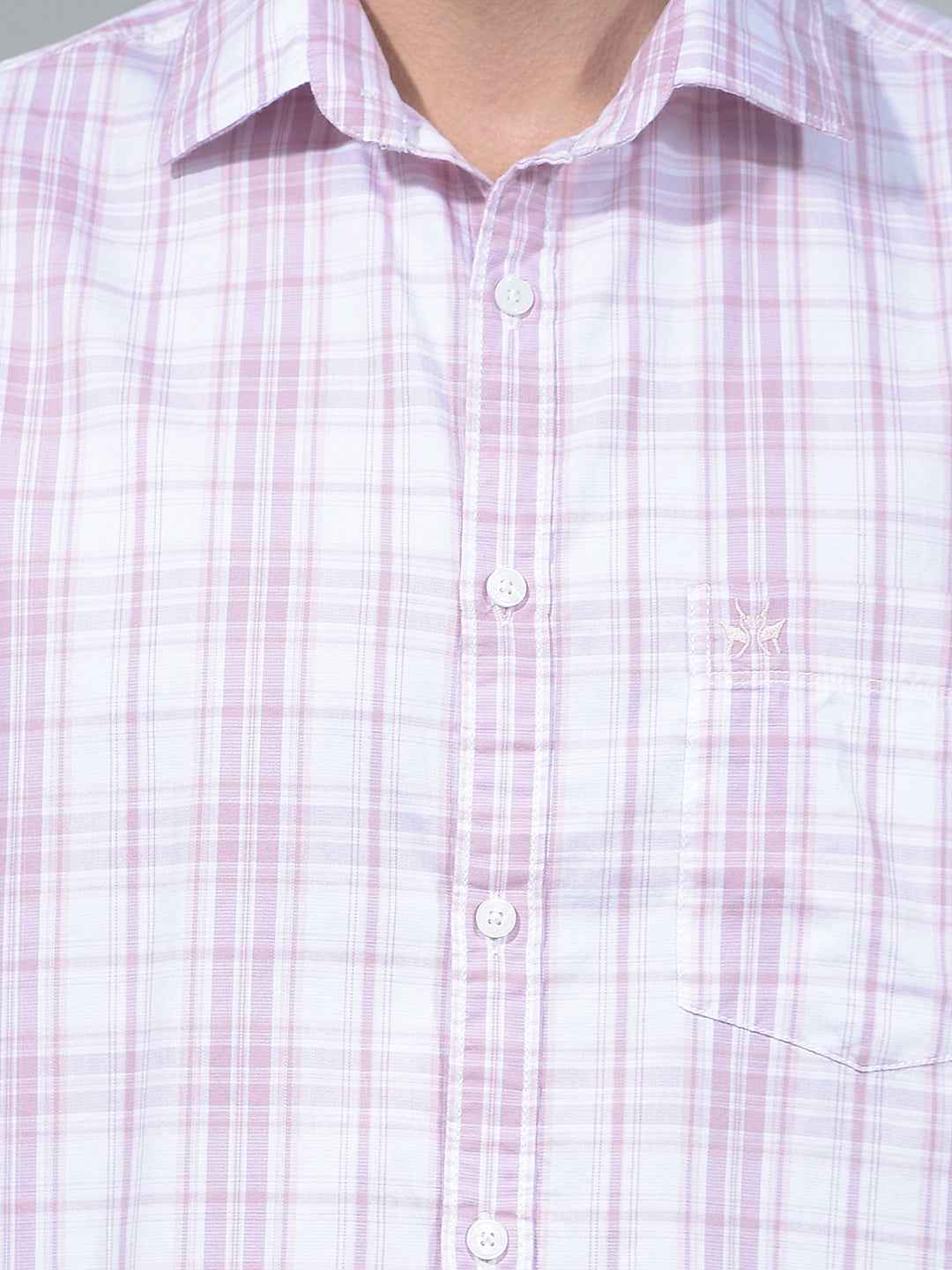 Purple Checked 100% Cotton Shirt