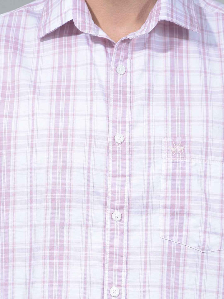 Purple Checked 100% Cotton Shirt