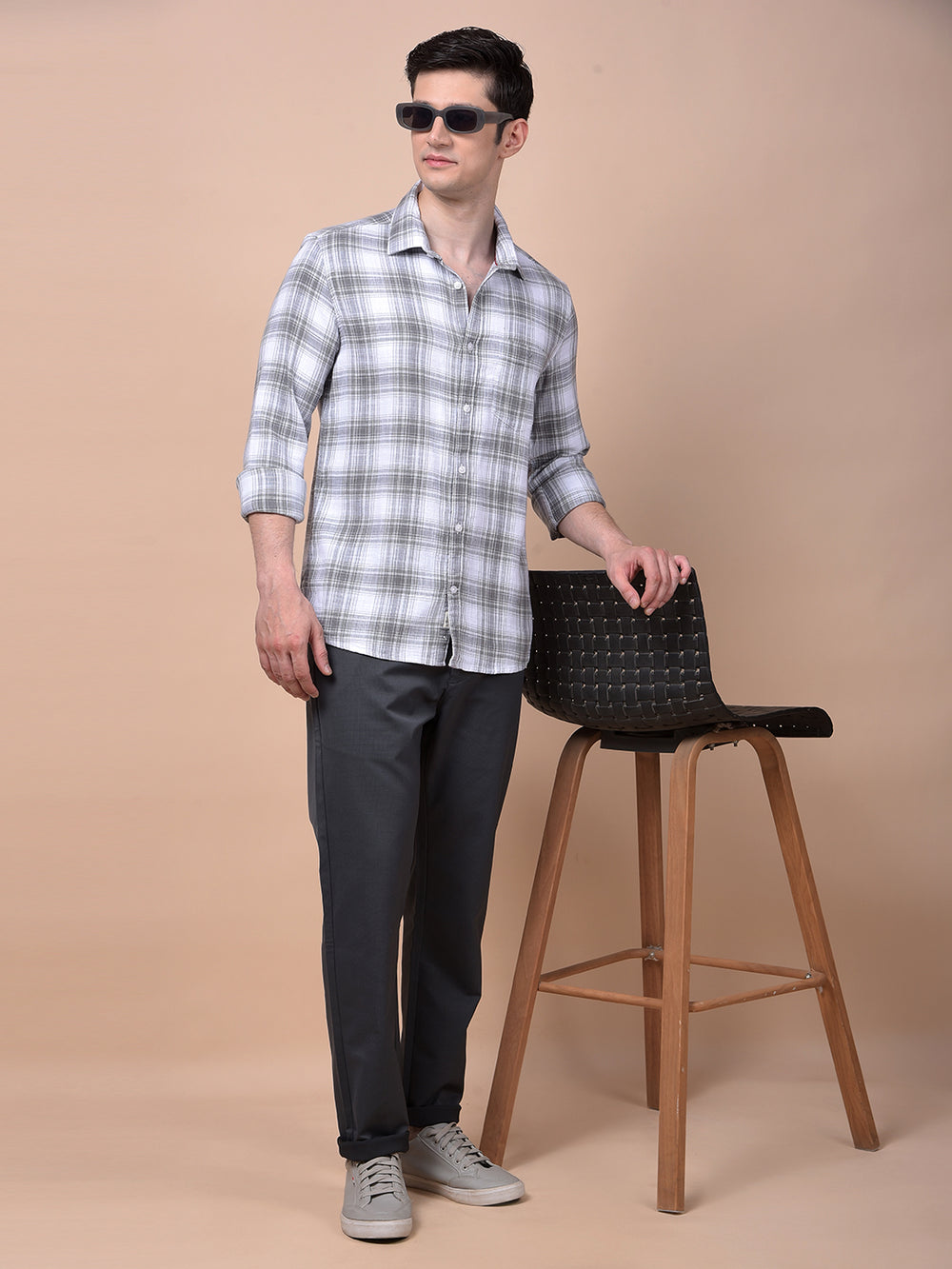 Green Checked 100% Cotton Shirt