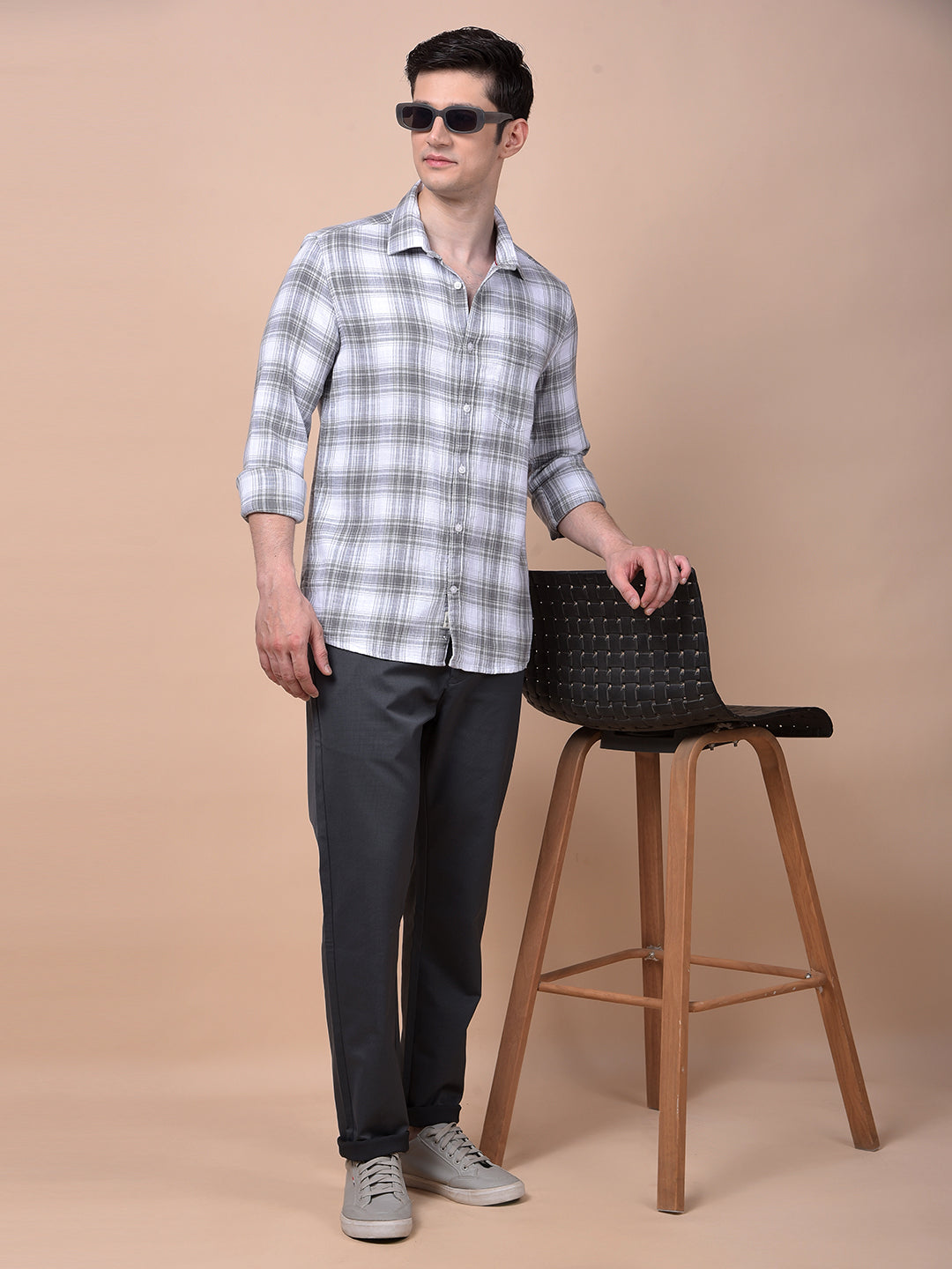 Green Checked 100% Cotton Shirt