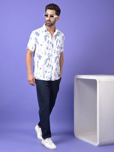 Navy Blue Printed Trousers