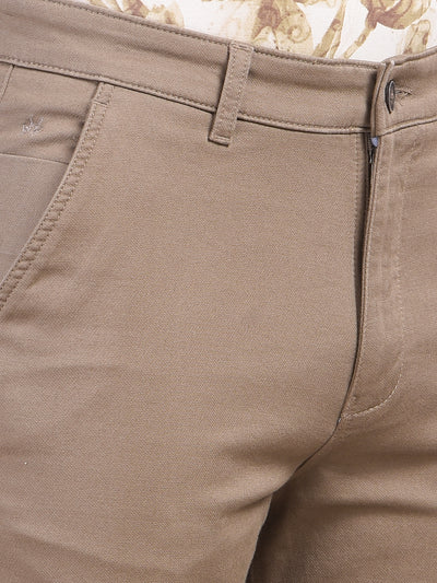 Snatched Khaki Straight Trousers