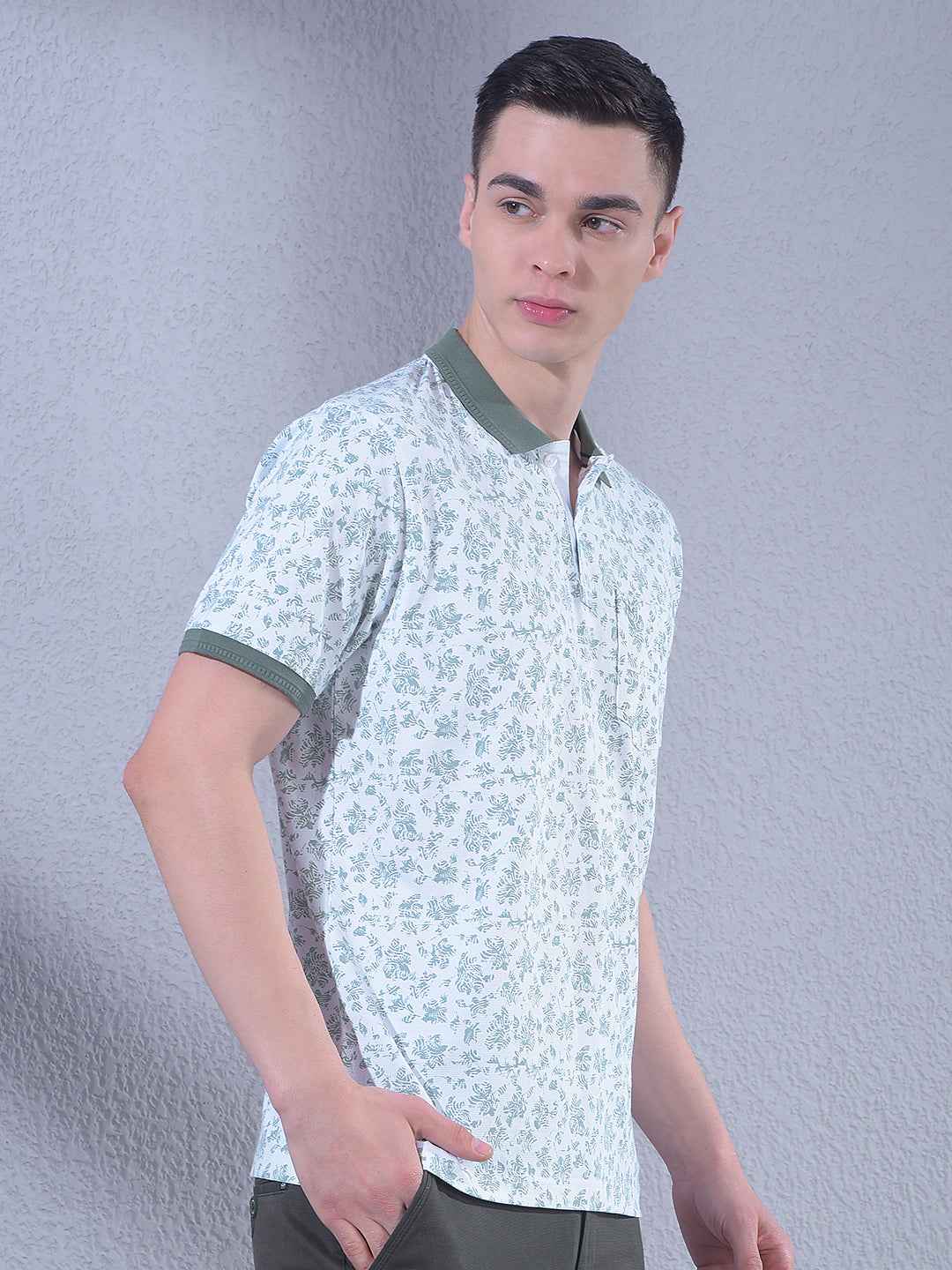 Green Floral Print T-Shirt