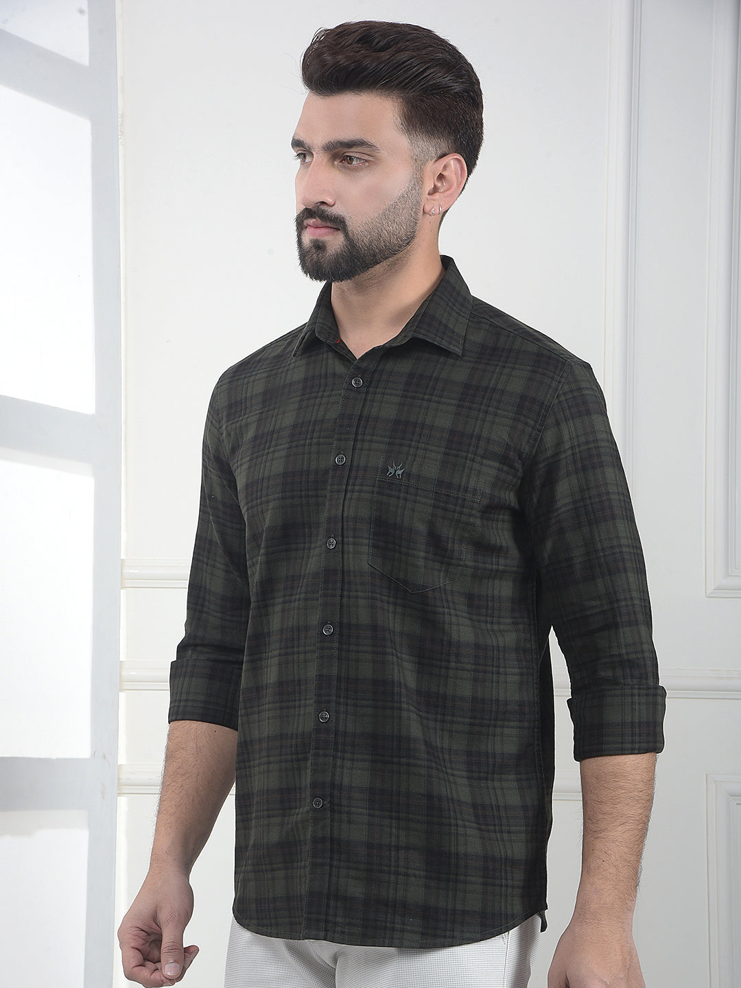 Apex Hunter Green Checked 100% Cotton Shirt