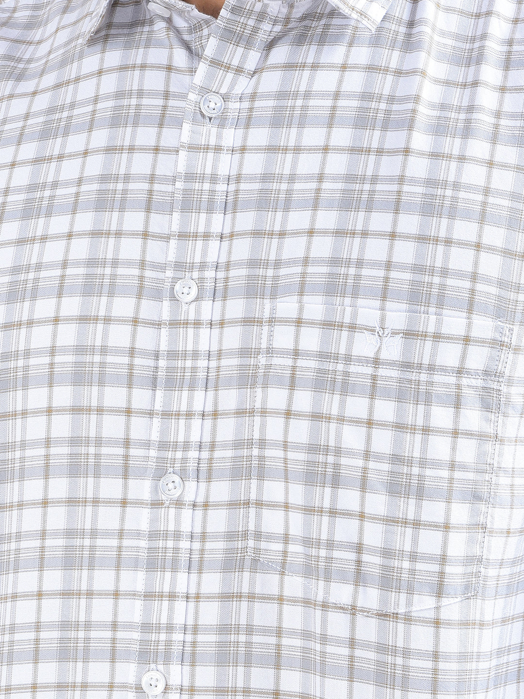 Grey Checked 100% Cotton Shirt