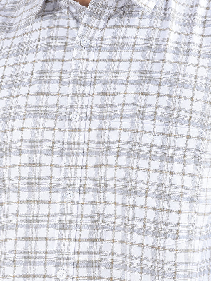 Grey Checked 100% Cotton Shirt