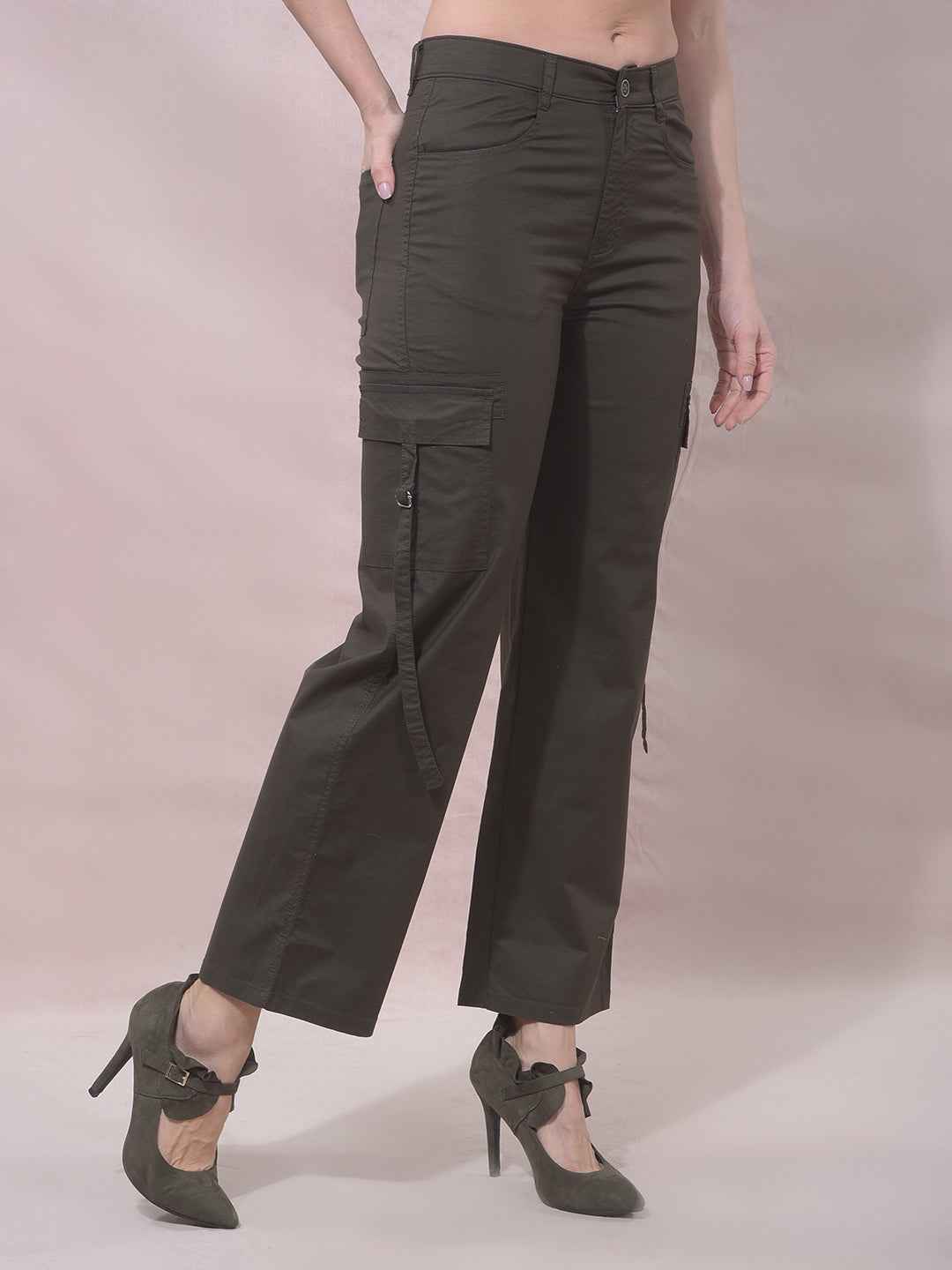 Olive Utility Pocket Cargo Trousers