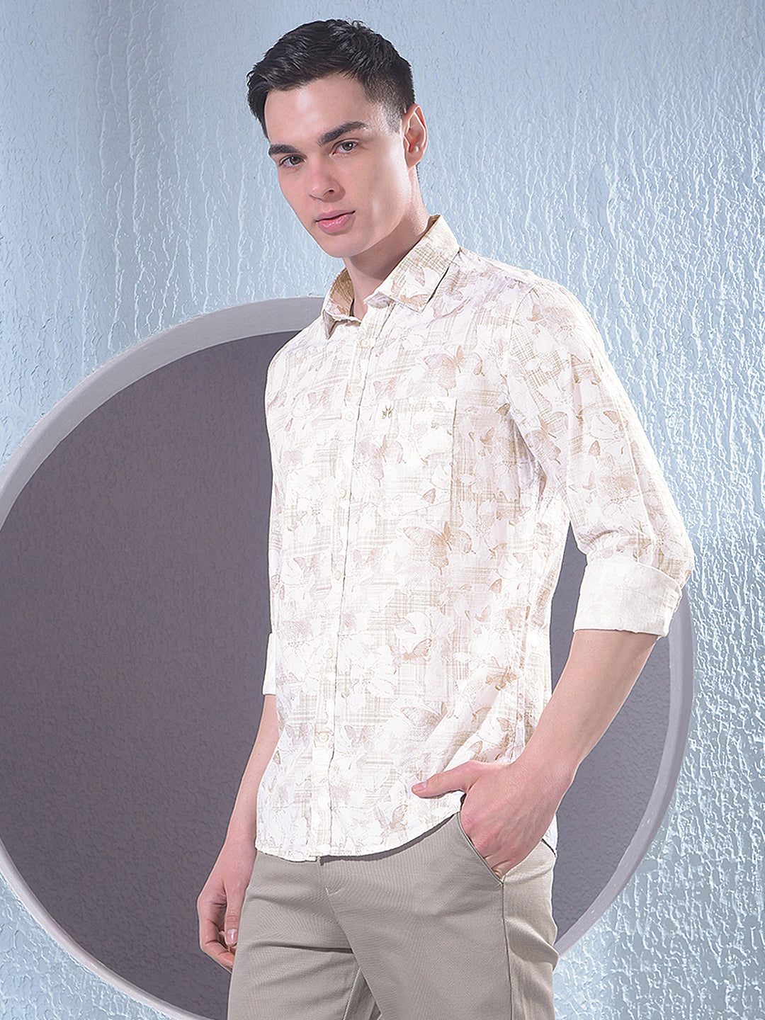 Chic Beige Printed Shirt