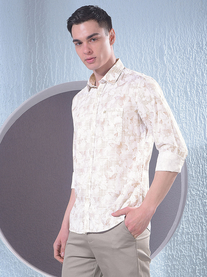 Chic Beige Printed Shirt