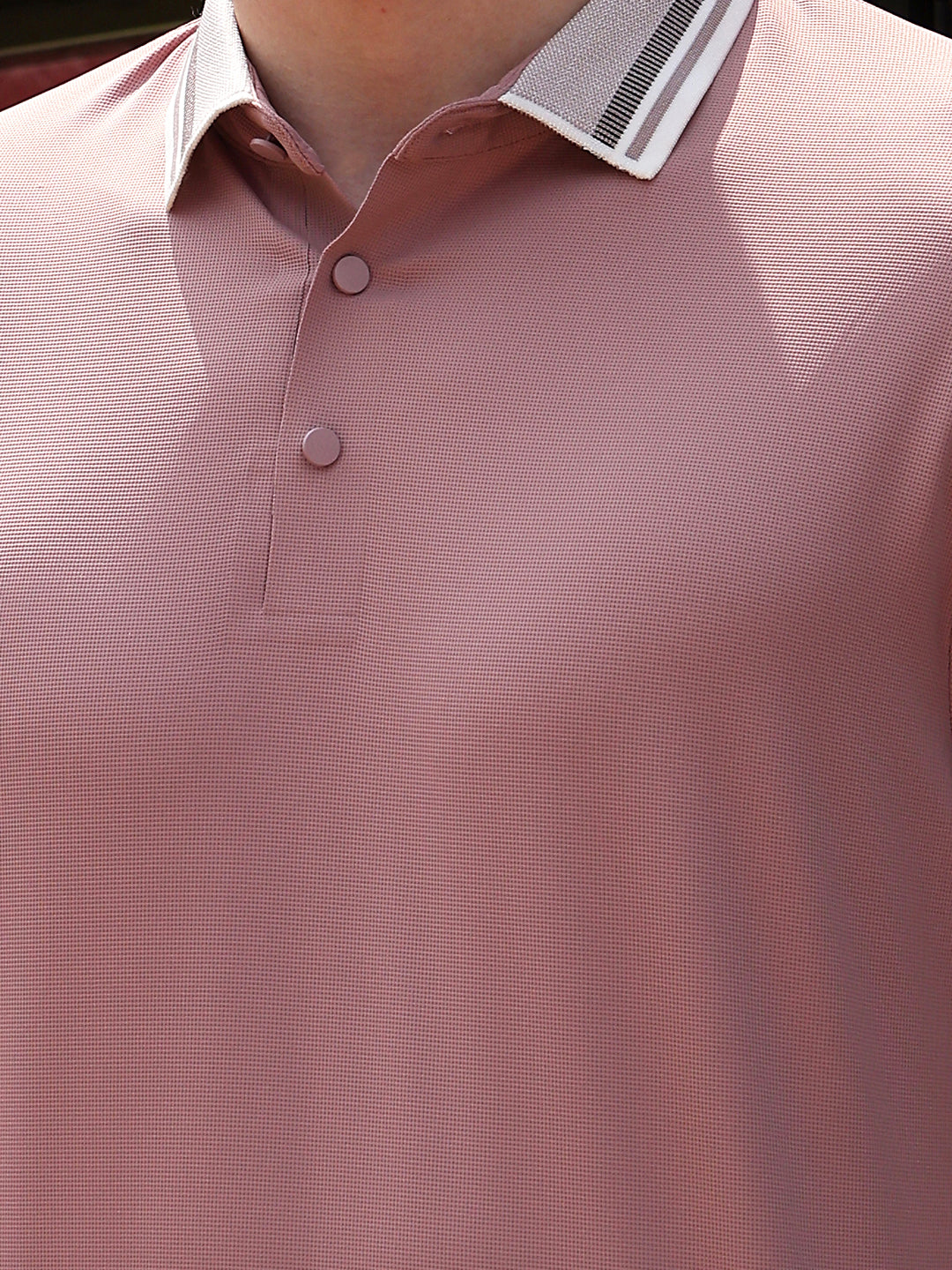 Pink Polo Neck T-Shirt