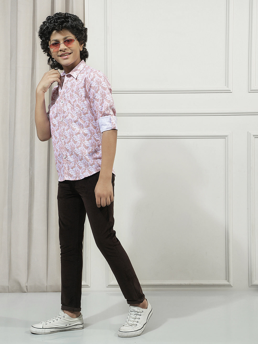 Mauve Pink Graphic Print Shirt