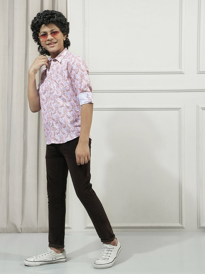 Mauve Pink Graphic Print Shirt