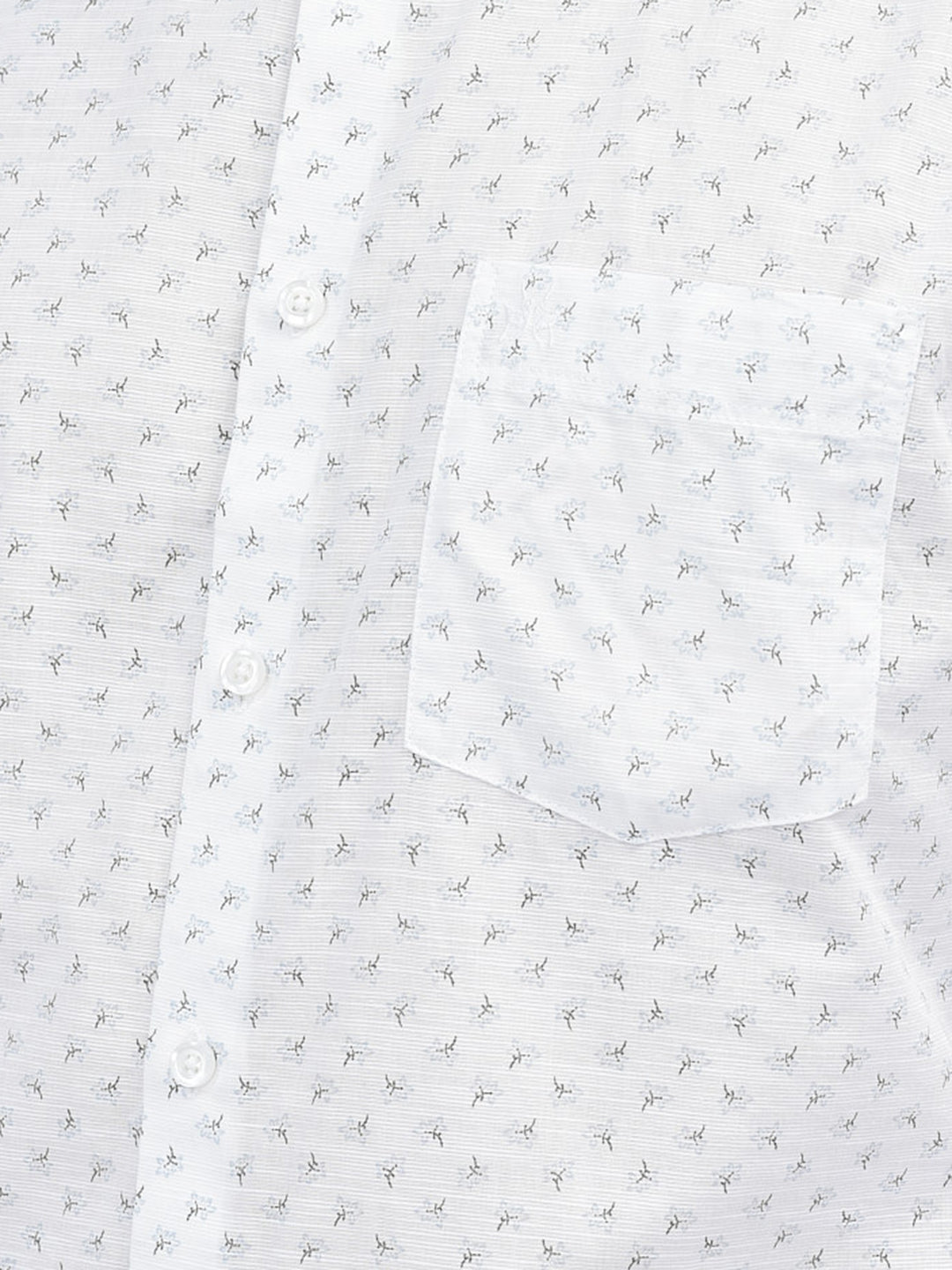 White Floral Print 100% Cotton Shirt