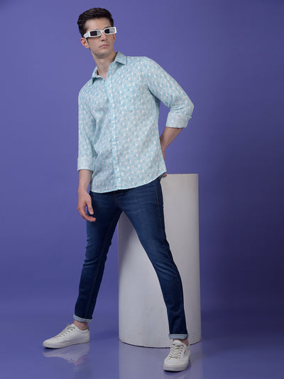 Green Printed 100% Cotton Shirt