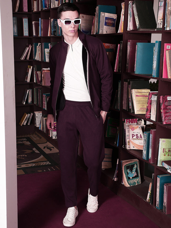 Wine Front Open Sweatshirt