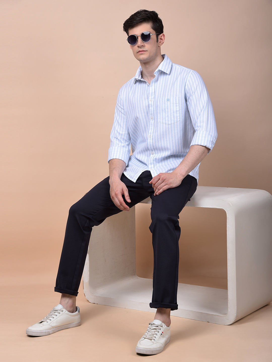 Navy Blue Knitted Trousers