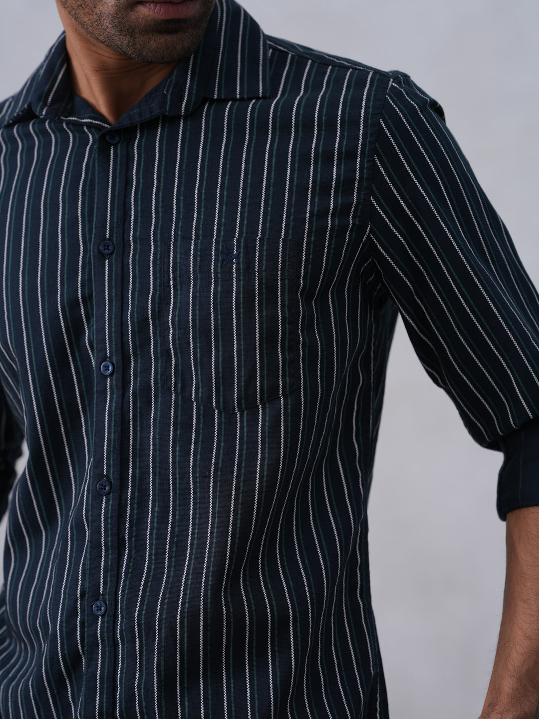 Blue Vertical Stripes 100% Cotton Shirt