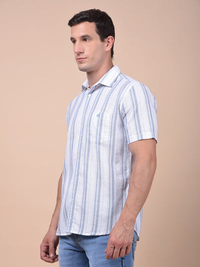 Blue Vertical Stripes 100% Cotton Shirt