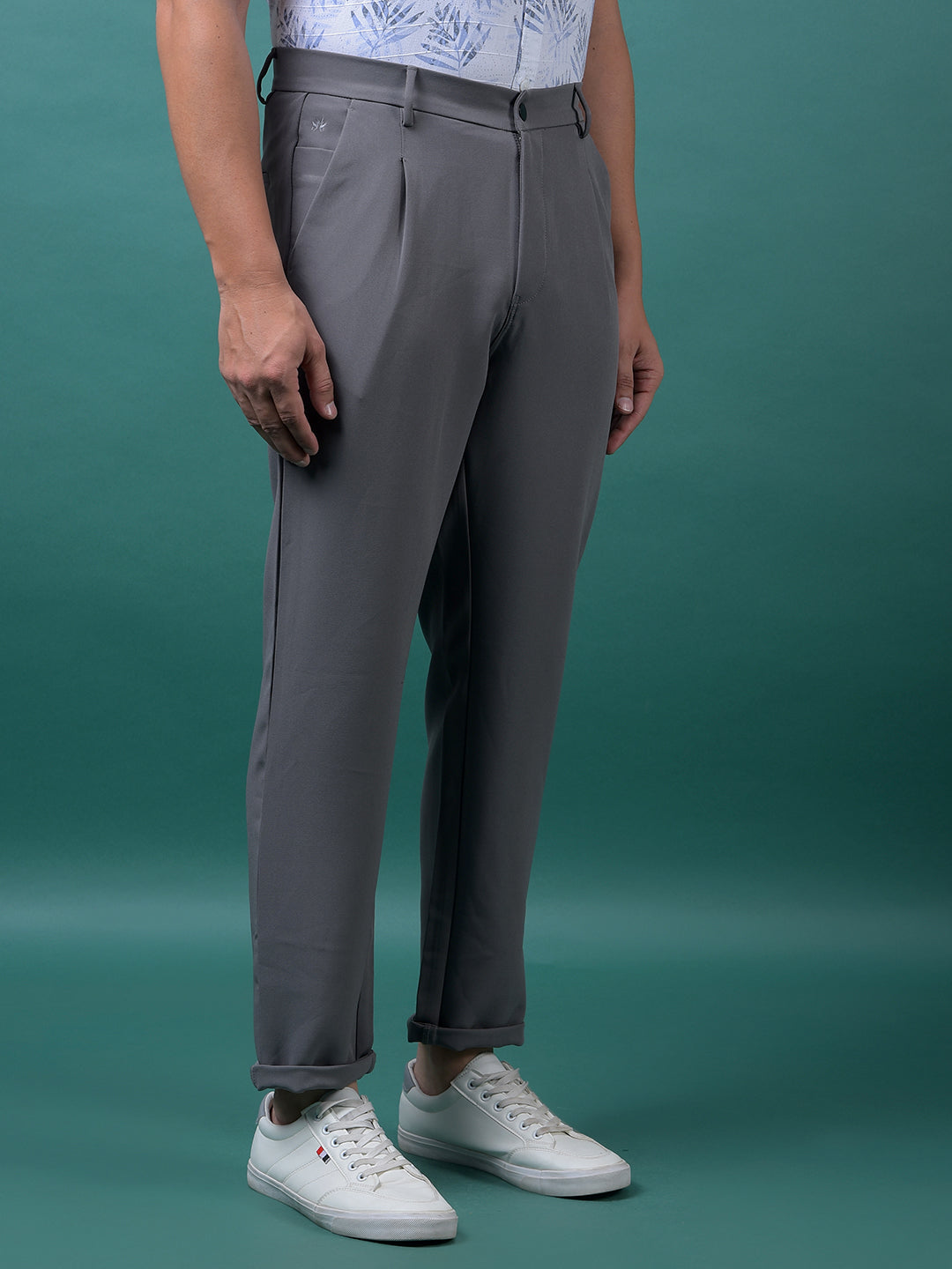 Grey Korean Fit Trousers