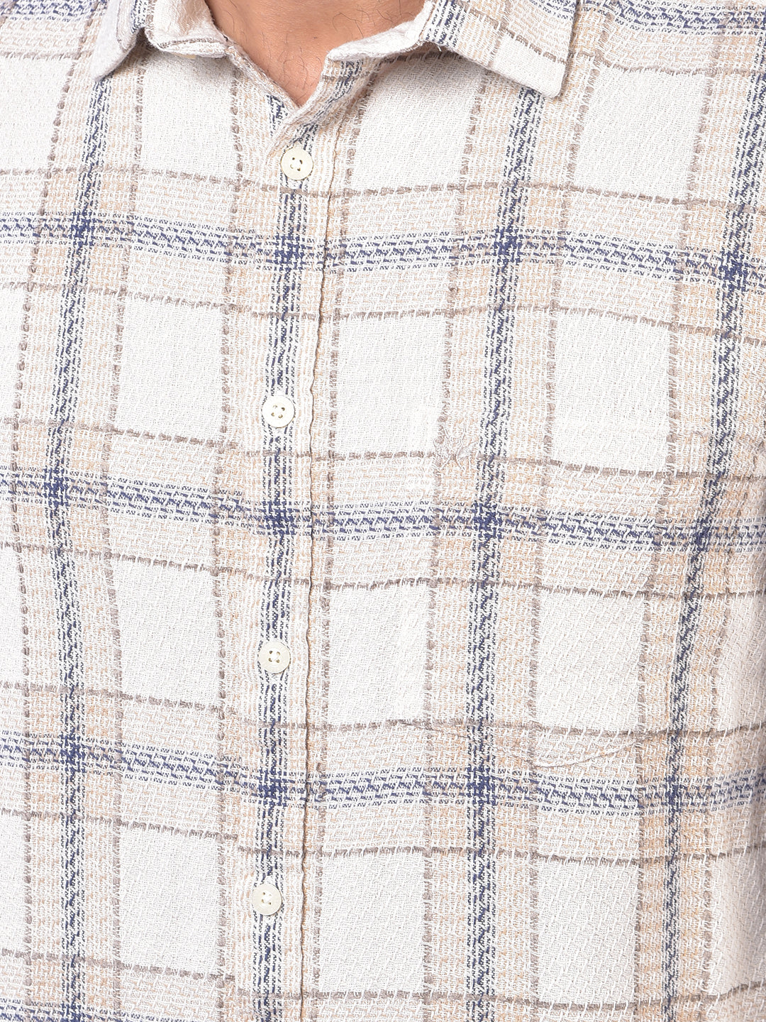 Beige Checked Shirt