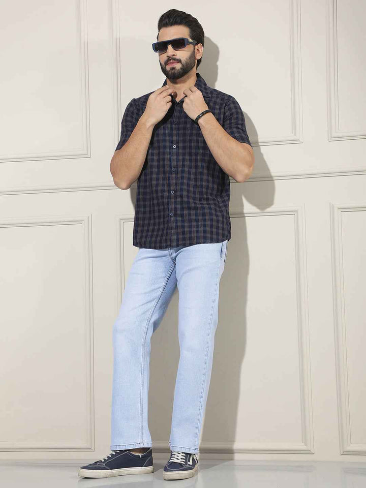 Maroon Checked 100% Cotton Shirt