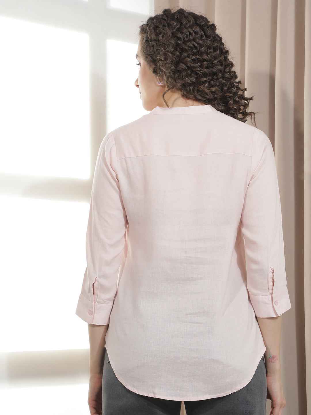 Charming Pink Lightweight Linen Shirt