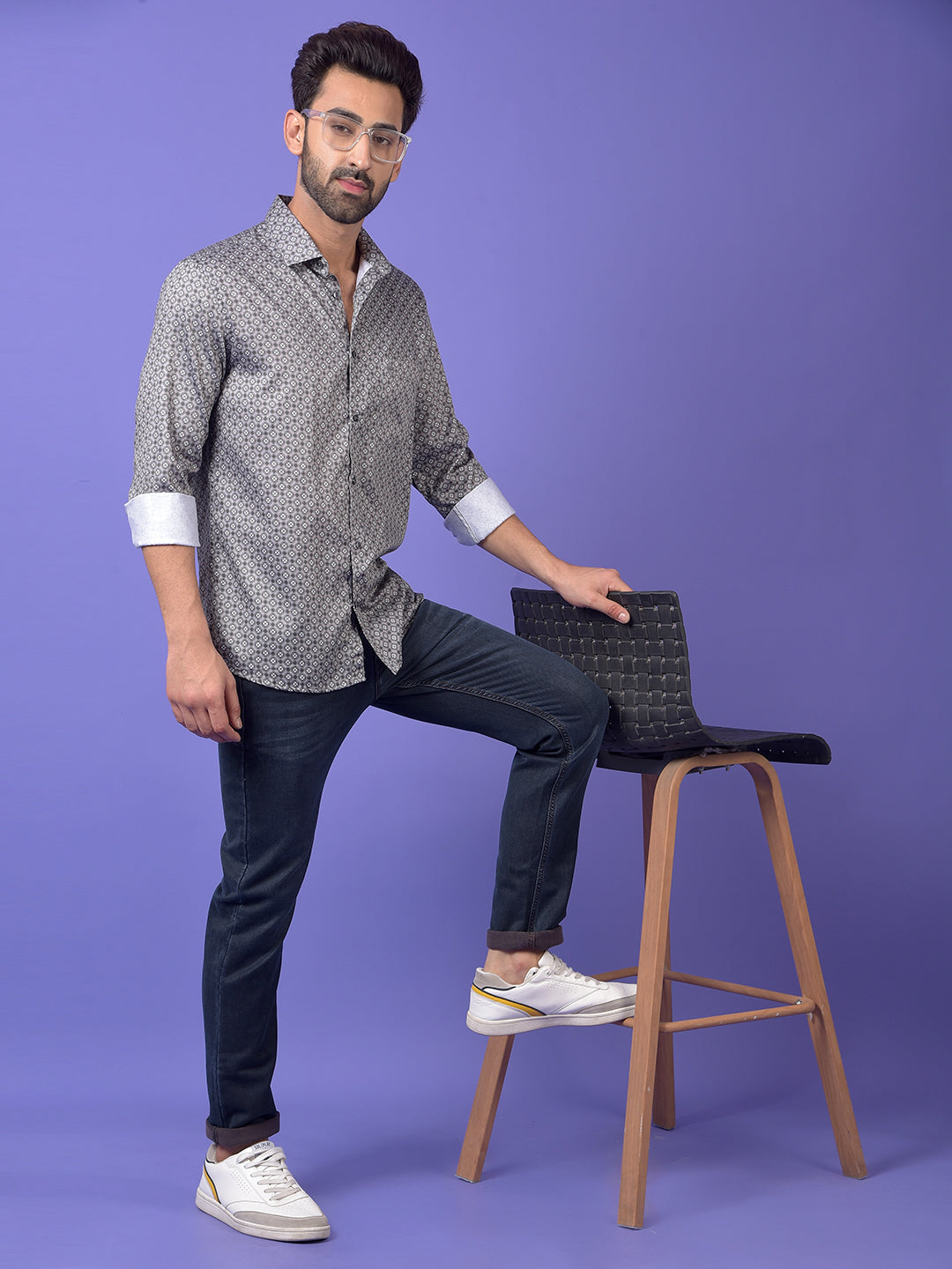 Grey Printed Shirt