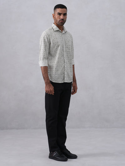 Vivid Green Printed Shirt