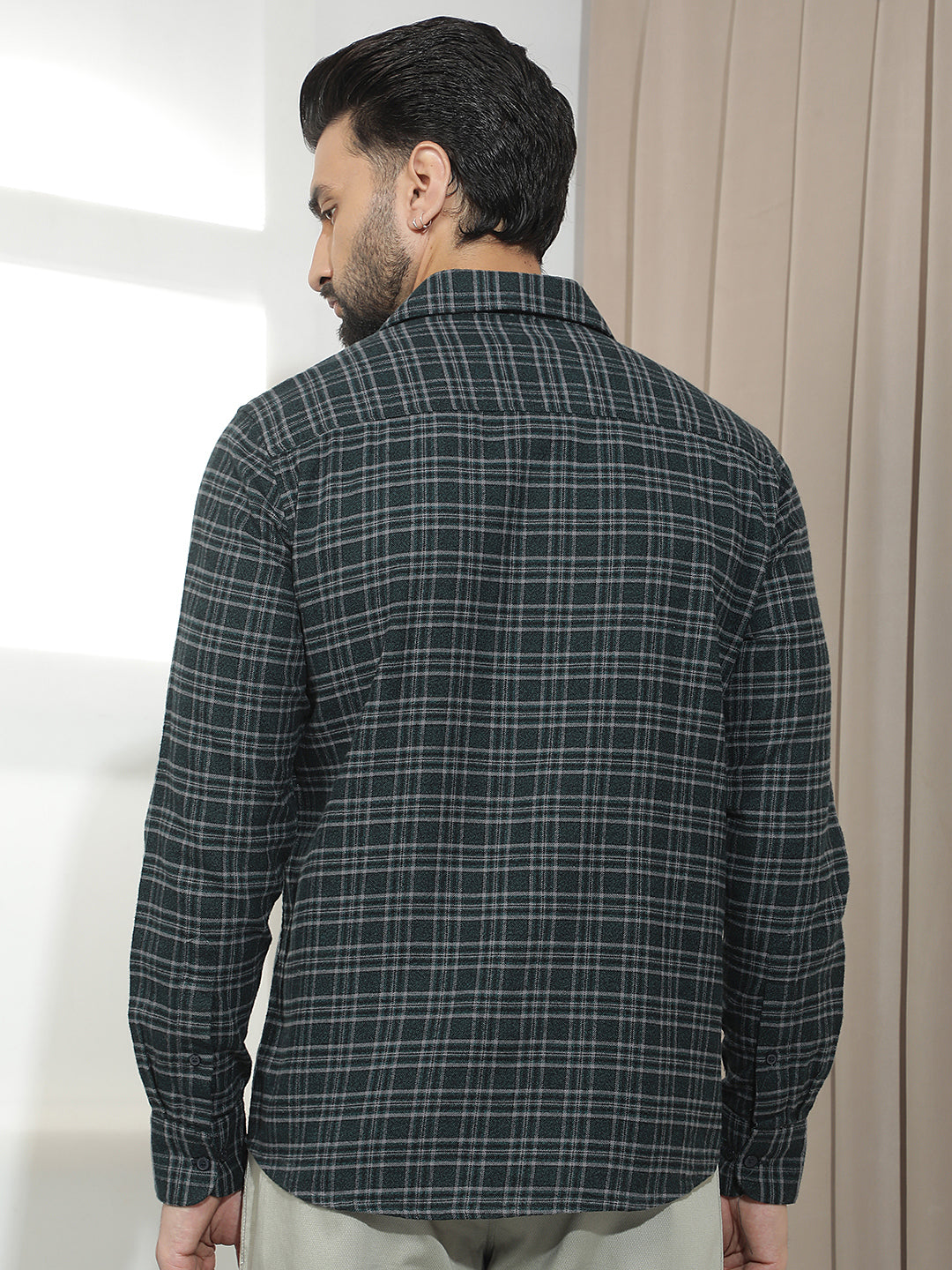 Green Checked 100% cotton Shirt
