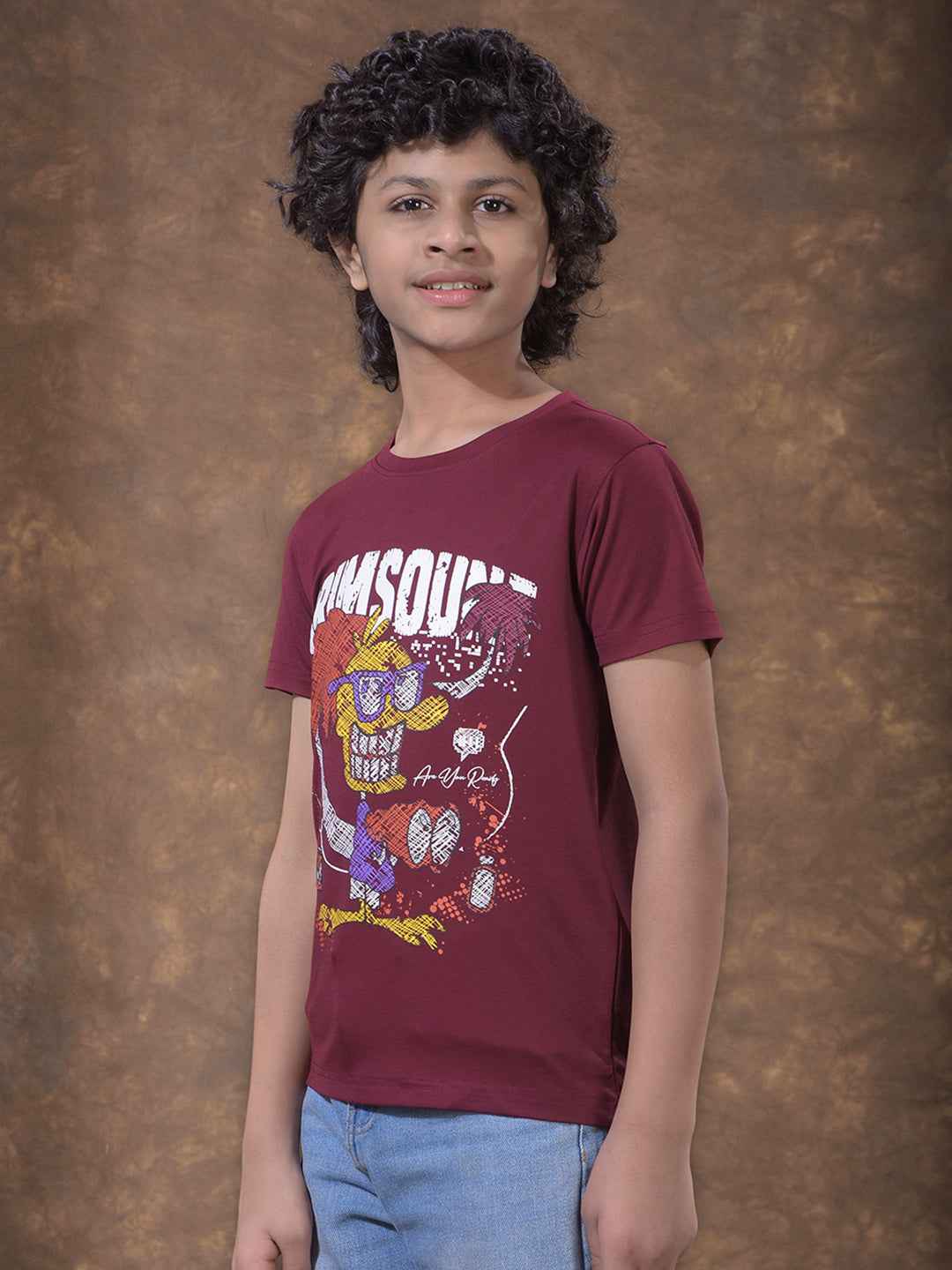 Maroon Graphic Print T-Shirt