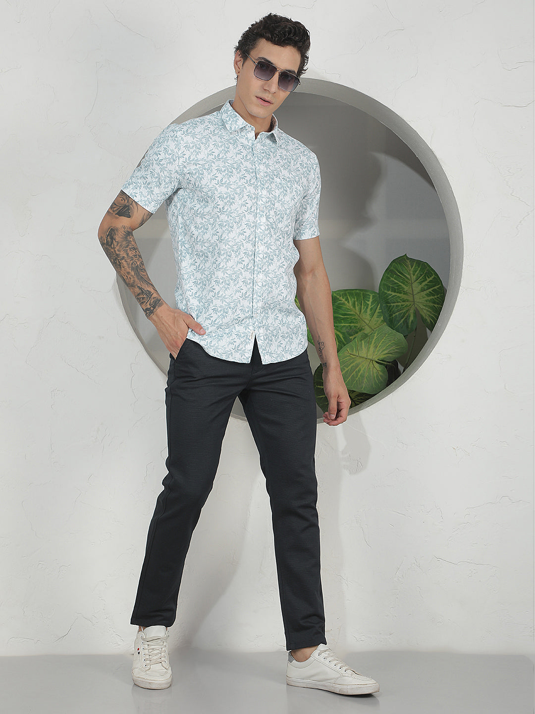 Green Floral Print Shirt