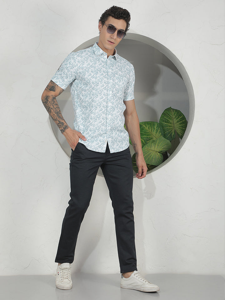Green Floral Print Shirt